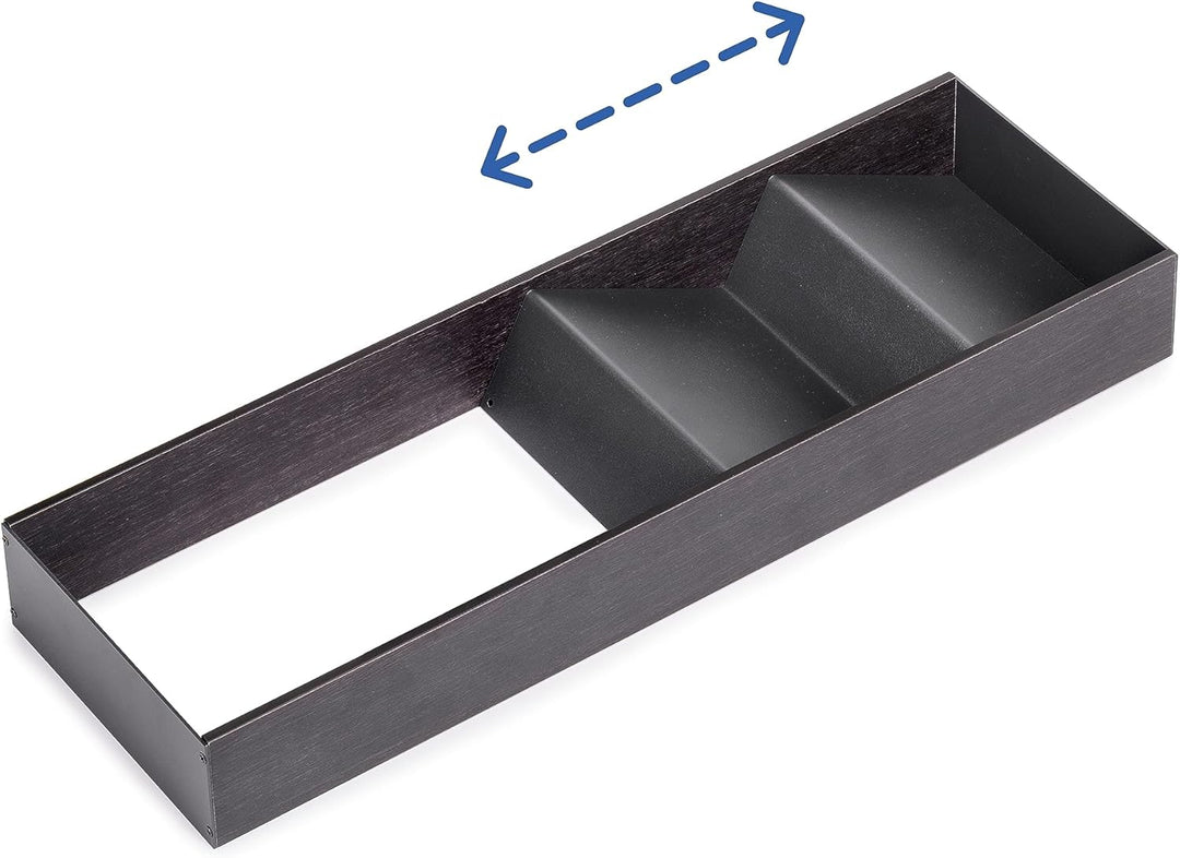Emuca - schräger Organizer für Schublade, 150x470 mm, Grau anthrazit, Stahl und Holz Schräger Organi