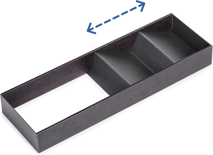 Emuca - schräger Organizer für Schublade, 150x470 mm, Grau anthrazit, Stahl und Holz Schräger Organi