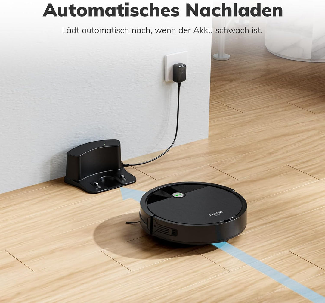 Saugroboter, Bürstenloses Design Staubsauger Roboter, Starkes Saugen, Selbstladend, Fernbedienung, F