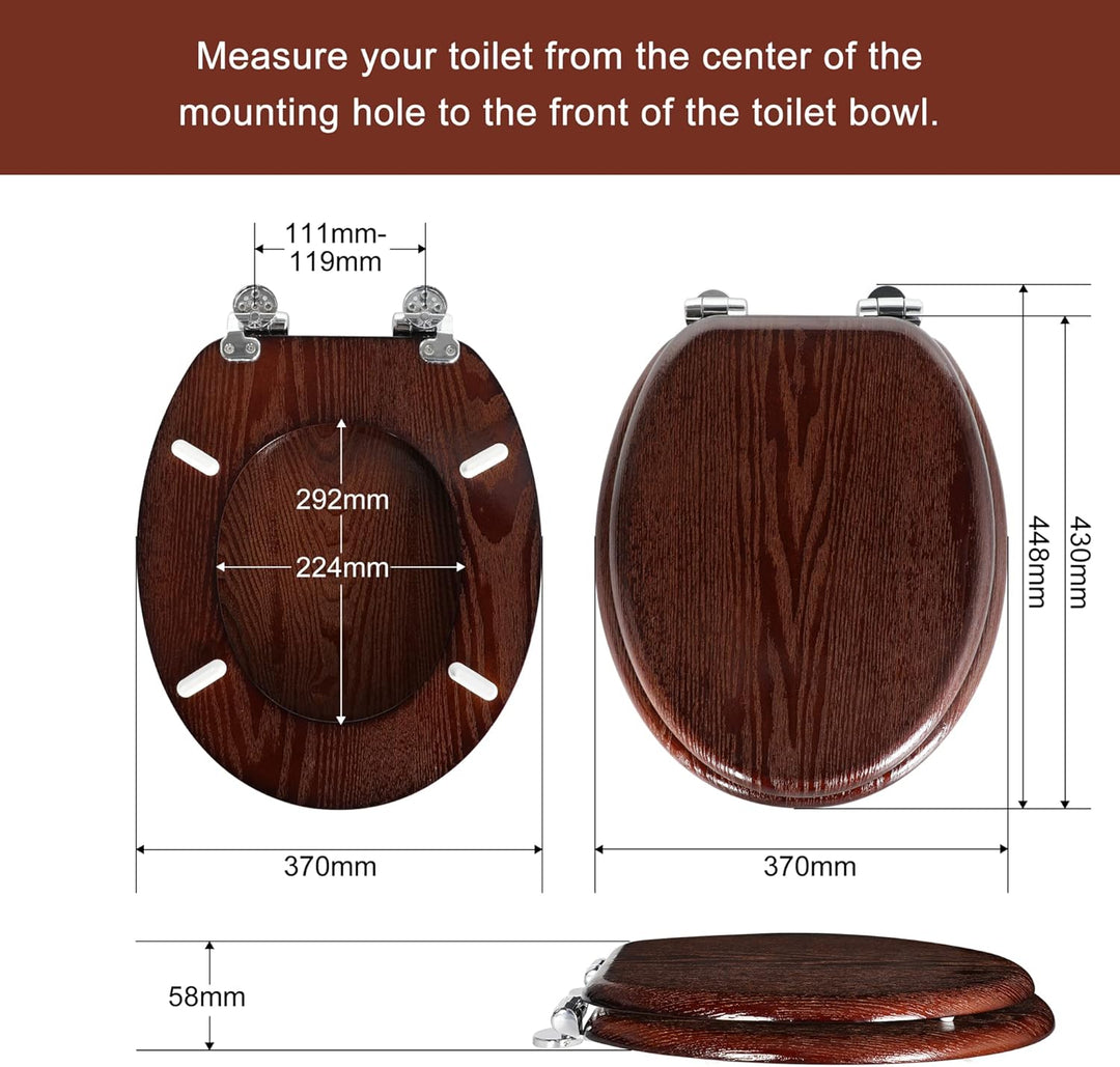 Angel Shield WC-Sitz aus Naturholz, WC-Sitz mit leise geschlossenen und schnell öffnenden Scharniere