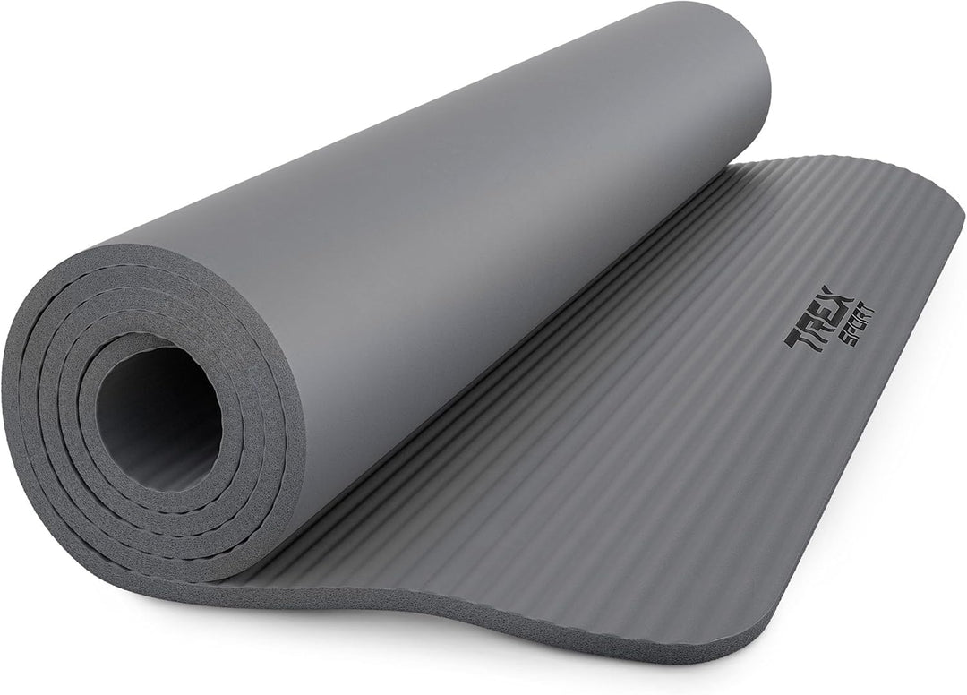 TREX SPORT Gymnastikmatte extra dick und weich | Fitnessmatte 190x80x1cm mit Tragegurt | Yogamatte r