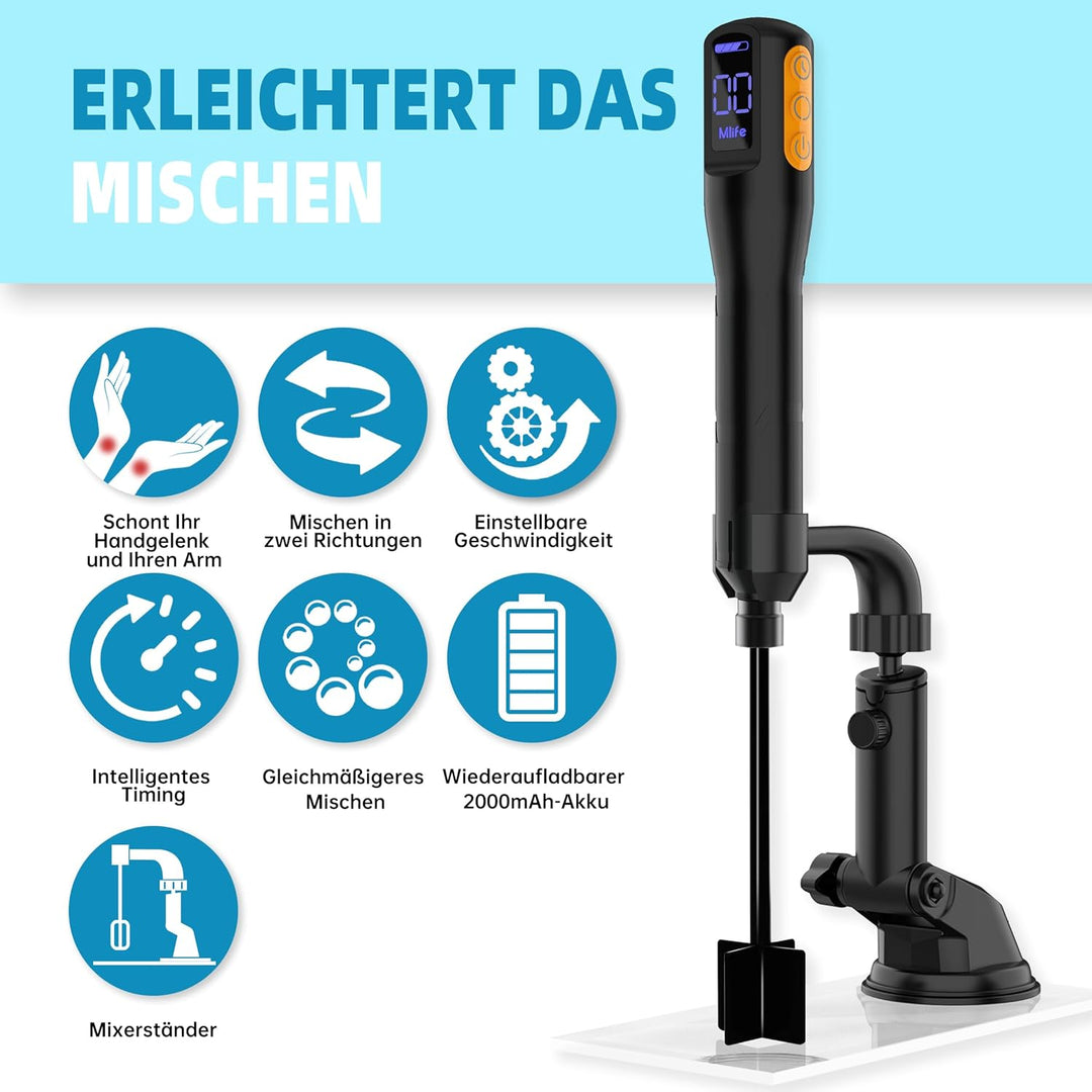 Mlife Upgraded Resin Mixer, Epoxy Resin Electric Stirrer, Paint Mixer & Timed Epoxy Resin Mixer for