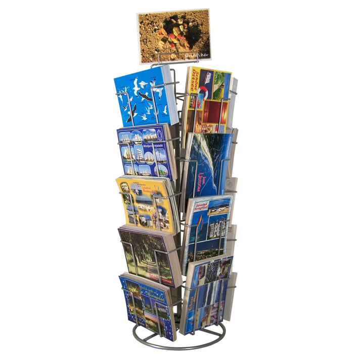GERSO Theken-Kartenständer Postkartenständer für Postkarten 18 Motive drehbar 18 Fächer 105x150mm, 1