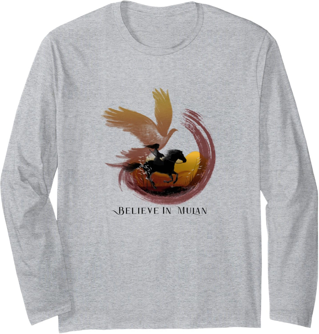 Mulan Live Action Believe In Mulan Water Color Collage Langarmshirt