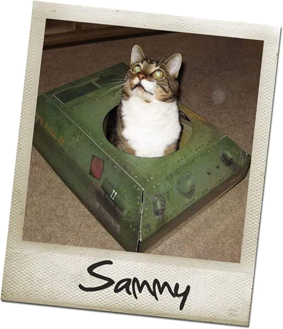 Suck UK Tank Katzenhaus aus Pappe, Kätzchenspielzeug und Katzenbett, interaktives Katzenspielzeug fü