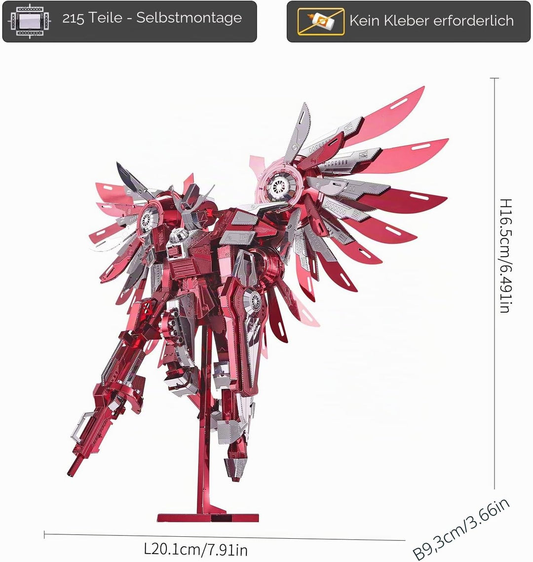 Piececool 3D Puzzle Metall, Roter Ritter Mechkrieger Kampfritter für Modellbausatz Erwachsene, 3D-Pu
