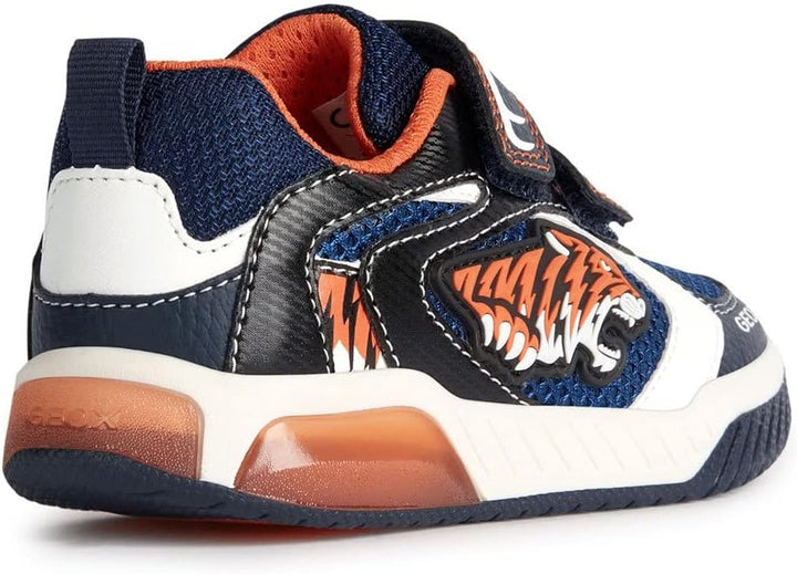 Geox Jungen J Inek Boy Sneaker 30 EU Navy Orange, 30 EU Navy Orange