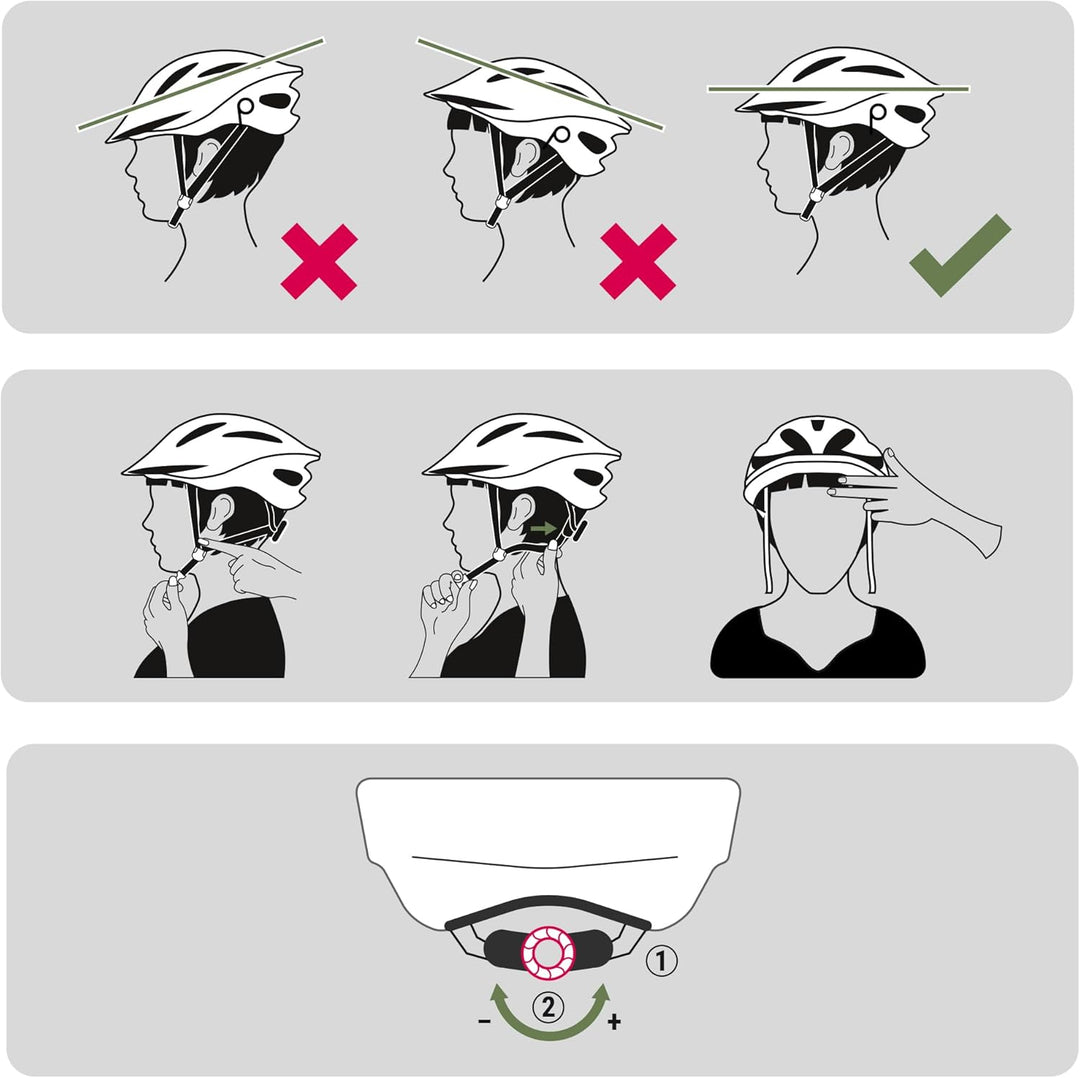 Prophete Fahrradhelm, für Damen und Herren, mit integrierter LED und Fidlock Verschluss, Grösse: 55-