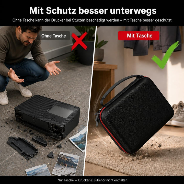 casmilee Hart Tasche für Canon SELPHY CP1500/CP1300/CP1200 Mini Mobiler Fotodrucker und Farbtinten P