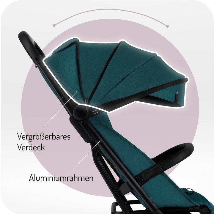 MoMi Kinderwagen ANDREA mit automatischem Faltsystem, bis 22 kg Körpergewicht, 5-Punkt-Sicherheitsgu