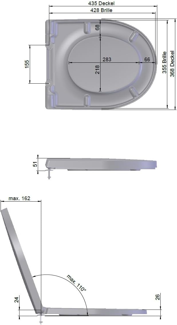 WC Sitz mit Deckel für Keramag & Geberit iCon, 4U, Renova Nr.1, Weiss | Duroplast, Absenkautomatik (