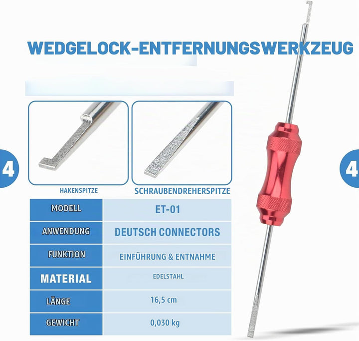 IWISS KIT-DC01 Rapair-Werkzeugsatz für Kraftfahrzeuge mit Crimpwerkzeugen und Ausbauwerkzeugen für D