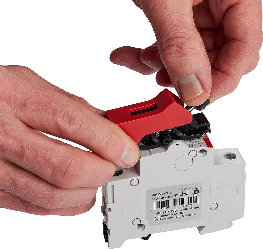 Universelles Miniatur-Leistungsschalter-Verriegelungs/Verriegelungssystem, Rot, 6er-Pack