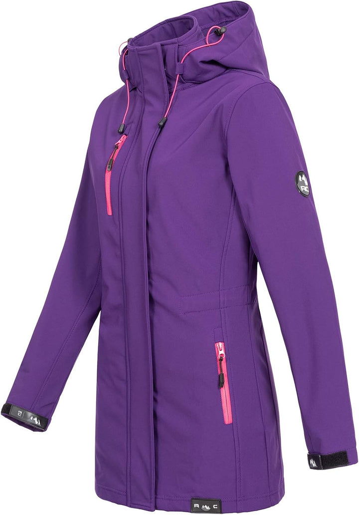 Rock Creek Damen Softshell Jacke Mantel Outdoor-Mantel D-423 XS Violett, XS Violett