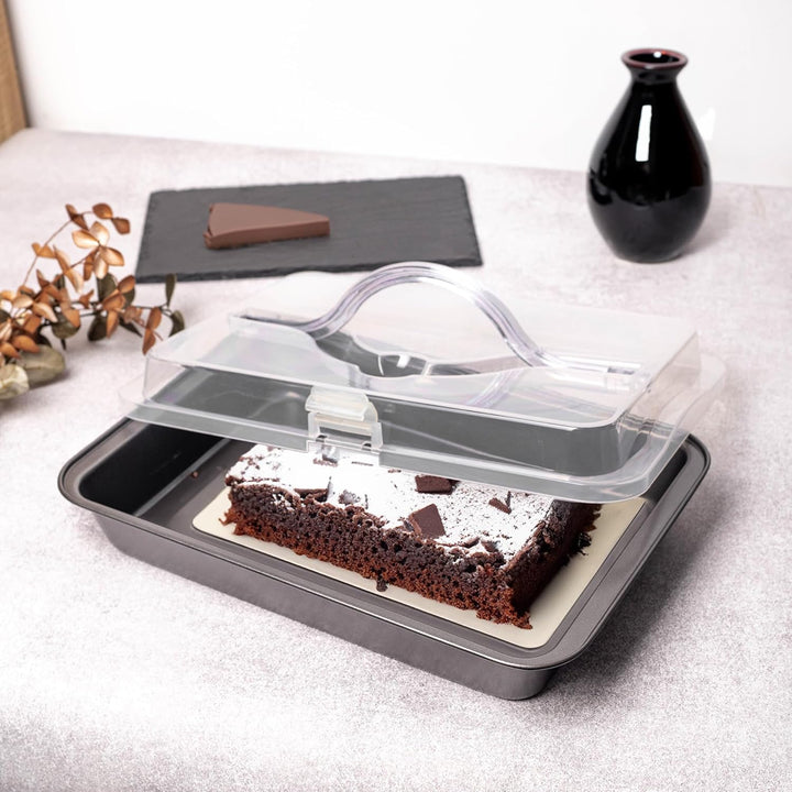 KADAX Backform mit Deckel und Antihaftbeschichtung, rechteckige Kuchenform aus Stahl für Kuchen, Toa