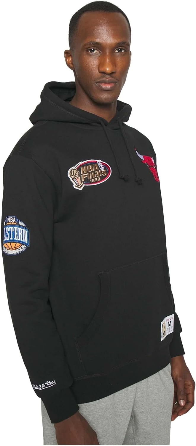 Mitchell &amp; Ness NBA/NFL/NHL/NCAA Hometown Fleece Hoody S Chicago Bulls, Schwarz, S Chicago Bulls, Sc
