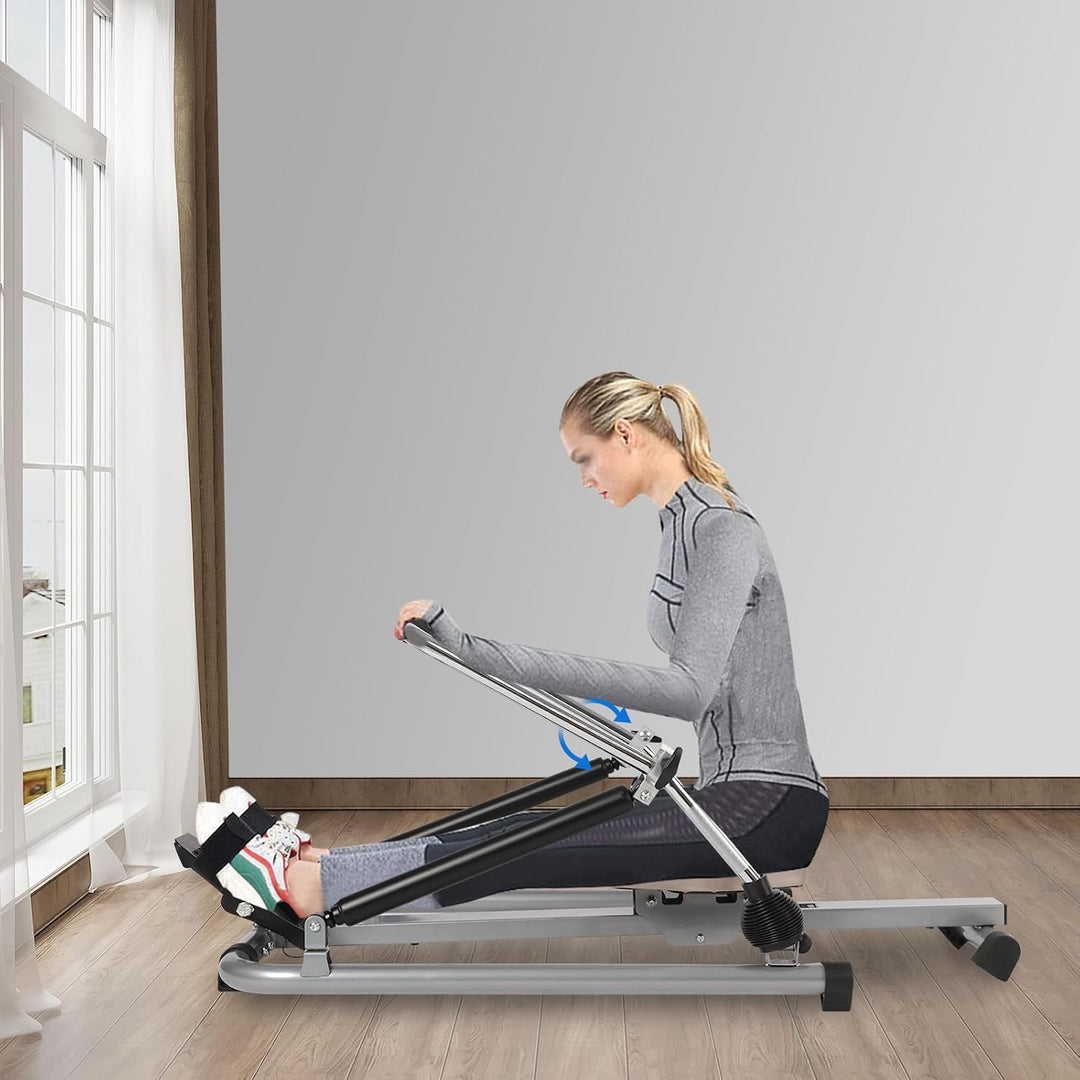 Rudergerät für Zuhause, Vertikale Aufbewahrung, Hydraulisches Fitness-Rudergerät, Verstellbarer Wide