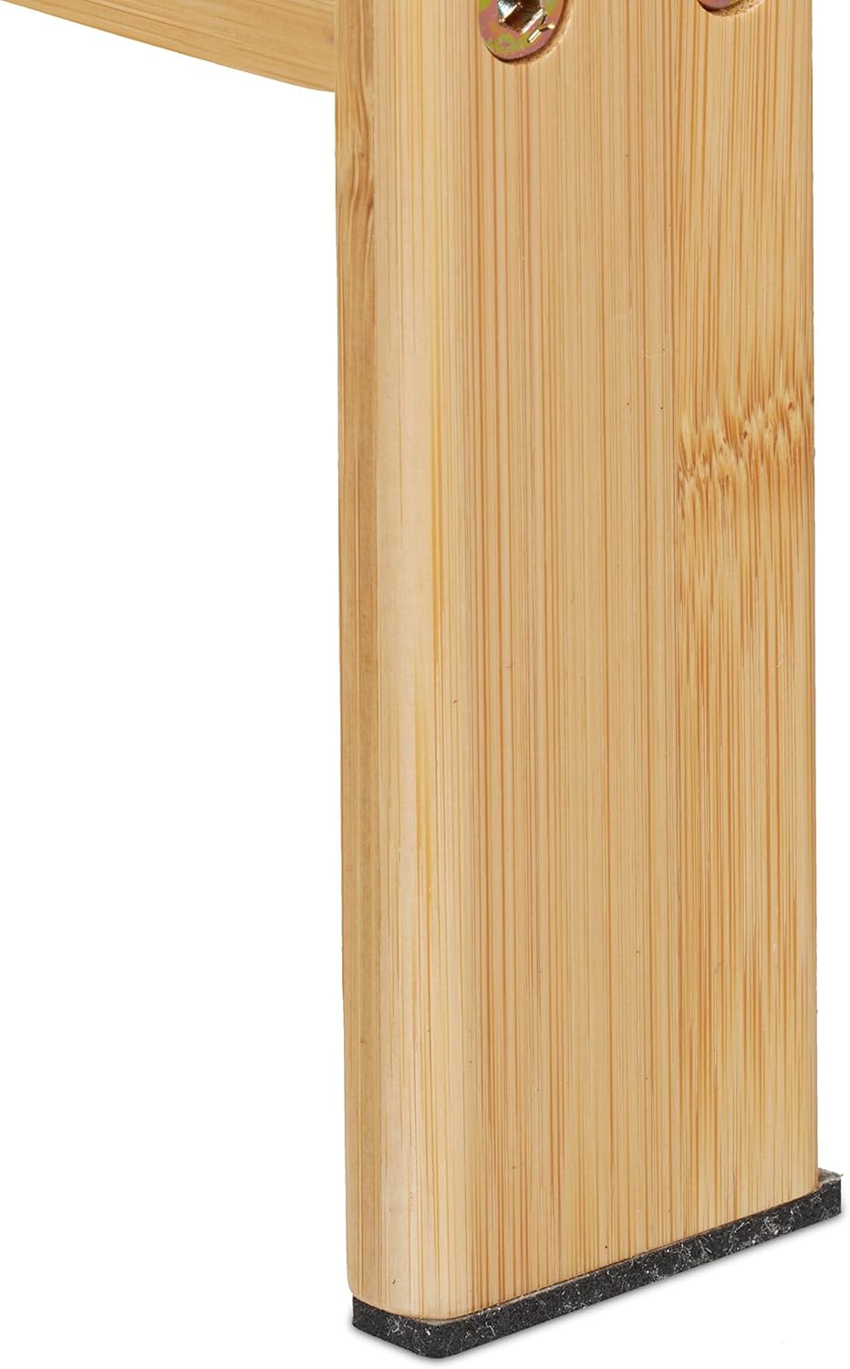 Relaxdays Badhocker aus Bambus, Sitzhocker mit extra Ablagefläche, HxBxT: 41,5 x 44 x 28 cm, Staurau