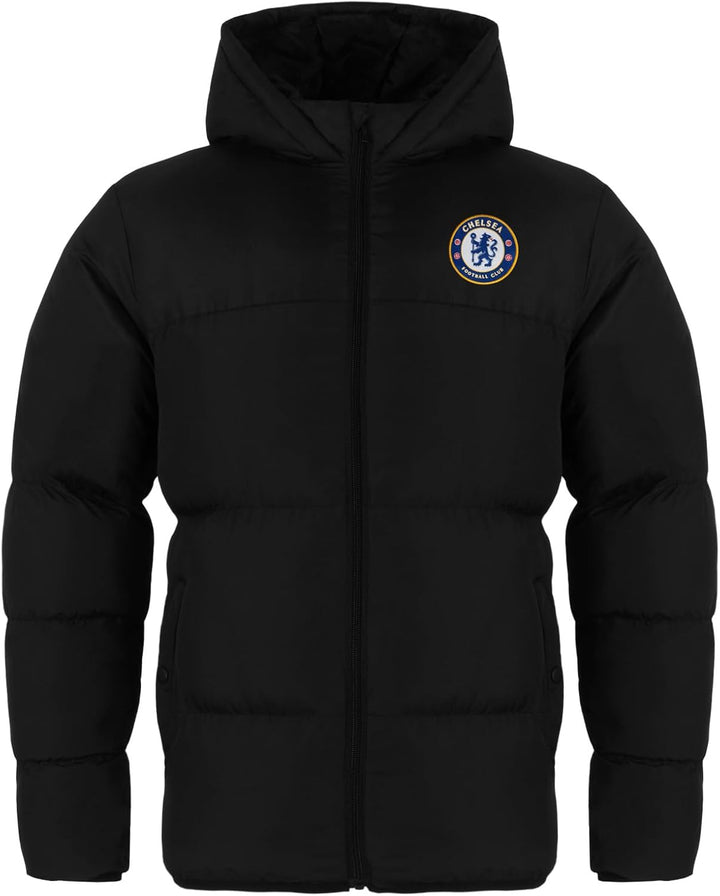 Chelsea FC - Herren Winter-Steppjacke mit Kapuze - Offizielles Merchandise - Geschenk für Fussballfa