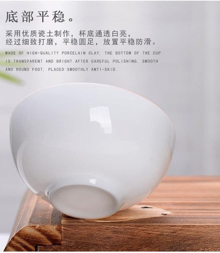 Liang baobao Chinesische Tee-Verkostungstasse, 4er-Set, 57 ml, weisses Porzellan, Mini-Tassen für Go