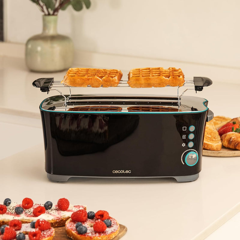 Cecotec Toaster Toast&Taste Extra Double B, 1350W Leistung, Doppelter Langer Schlitz für 2 Toasts, A