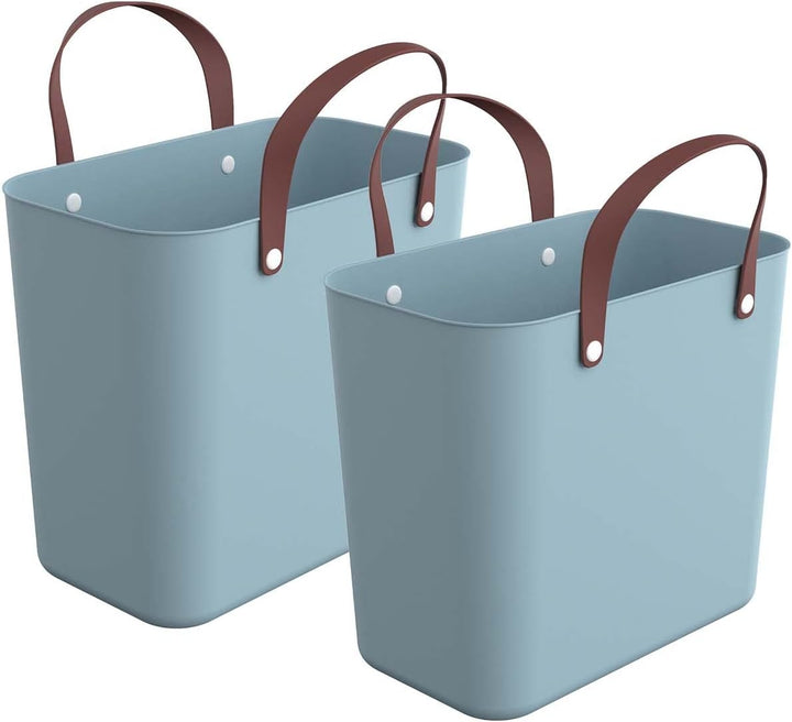 Rotho Albula 2er-Set Einkaufskorb, Kunststoff (PP recycelt), türkis, 2 x 25l, (40 x 23,5 x 34 cm), 2