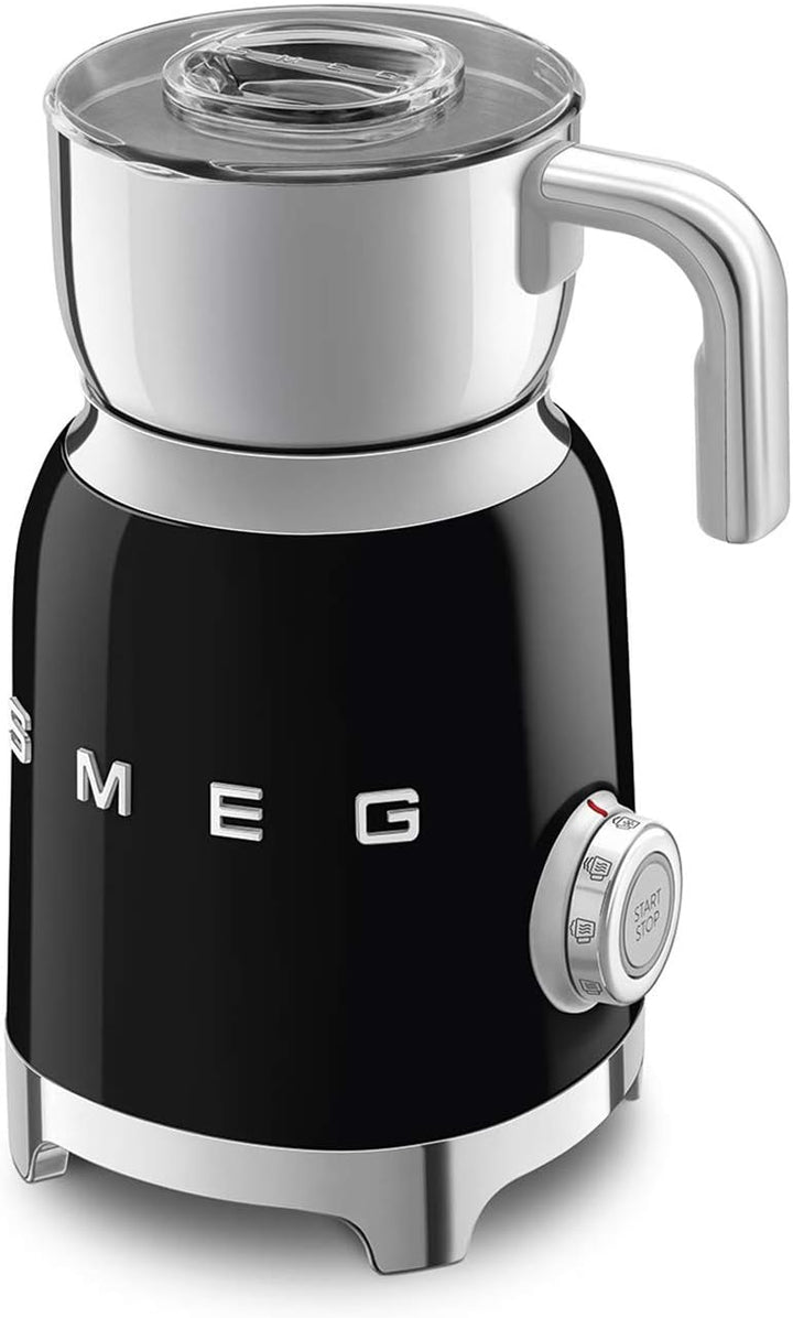 Smeg MFF01BLEU Milchaufschäumer, 600, 18/10 Stahl, schwarz, Schwarz