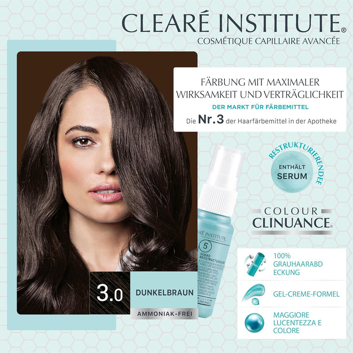 Clinuance | Permanente Coloration ohne Ammoniak | Empfindliches Haar | 3.0 Kastanienbraun Dunkel | 1