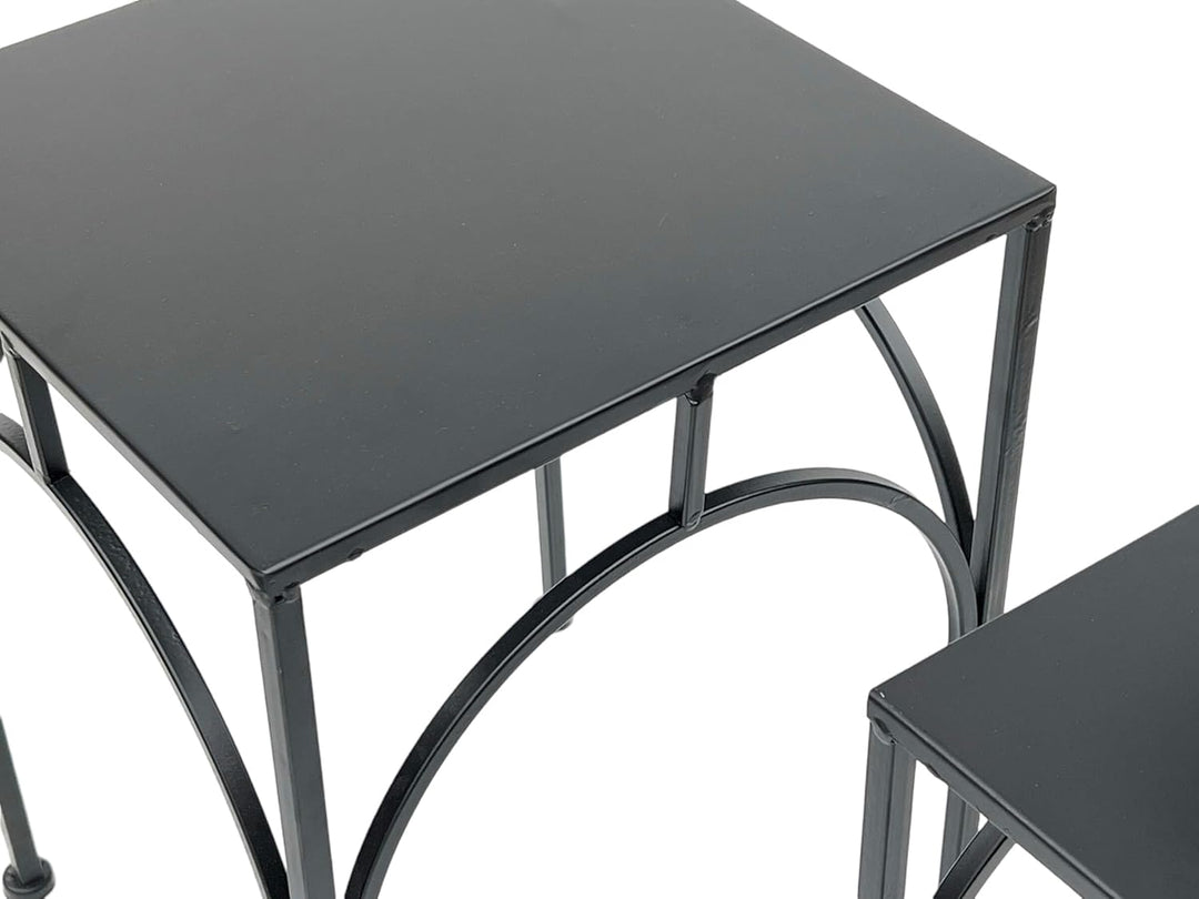 DanDiBo Blumenhocker Metall Schwarz Eckig Blumenständer Beistelltisch 96449 2er Set Pflanzenständer