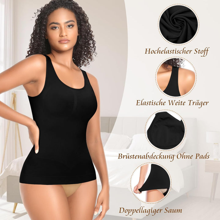 YARRCO Shape Unterhemd Damen Formende Tank Top Bauchweg Shapewear Sport Tanktop Figurformendes Träge