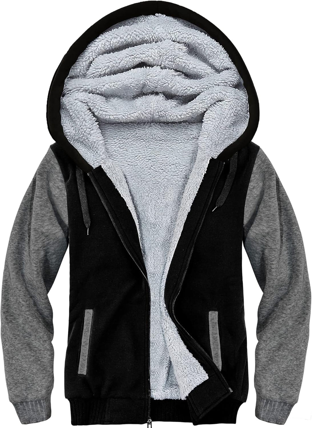 SwissWell Herren Fleecejacke Full Zip Kapuzenjacke Winter Sweatjacke mit Kapuze Gefütterte Hoodie Mä