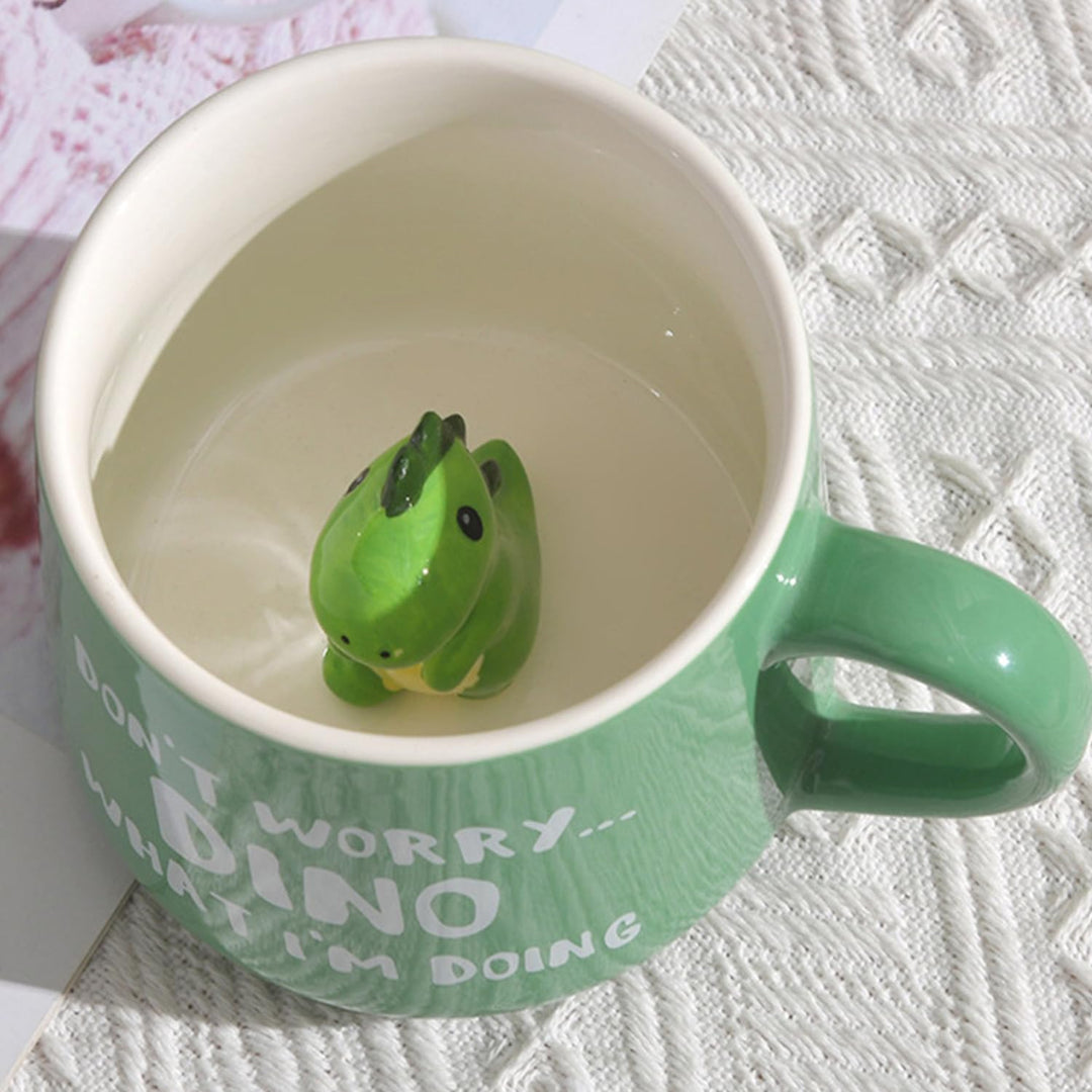Disoza Dino Tasse Dinosaurier 3d Tassen Geschenke für Frauen Dino Becher Süsse Tasse mit Figur Innen