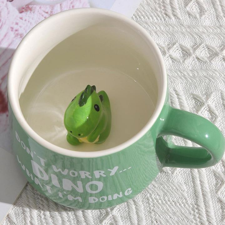 Disoza Dino Tasse Dinosaurier 3d Tassen Geschenke für Frauen Dino Becher Süsse Tasse mit Figur Innen