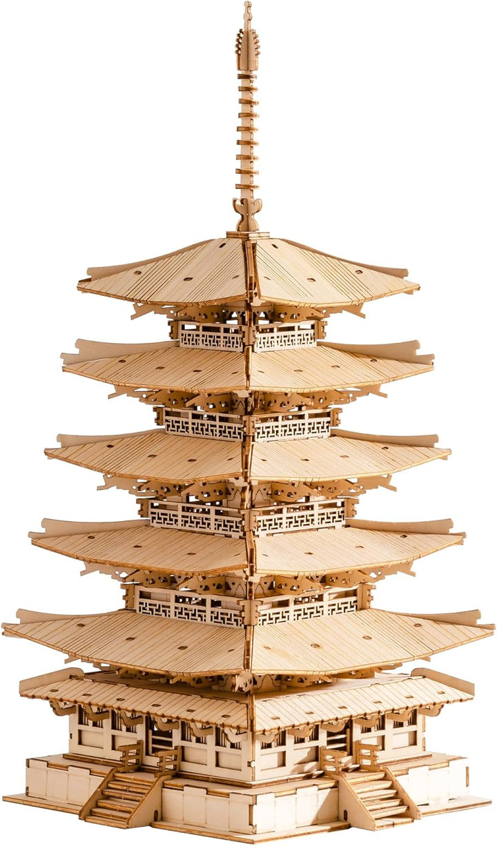 Rolife 3D Puzzle Holz Modellbau Fünfstöckige Pagode Turm für Erwachsene Teenager DIY Modellbausatz E