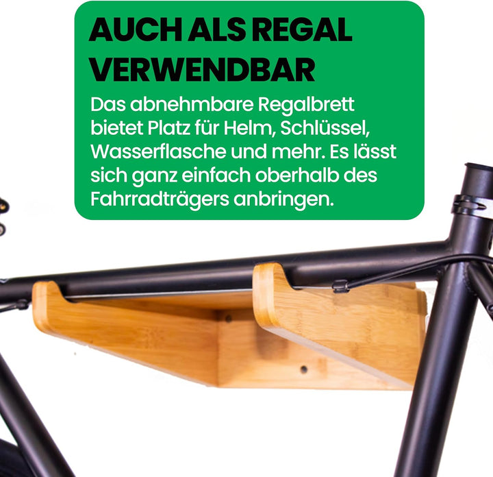 Fahrrad Wandhalterung – Holz Fahrradhalter von COR - Bambus Fahrradhalterung Wand für Innenräume - W