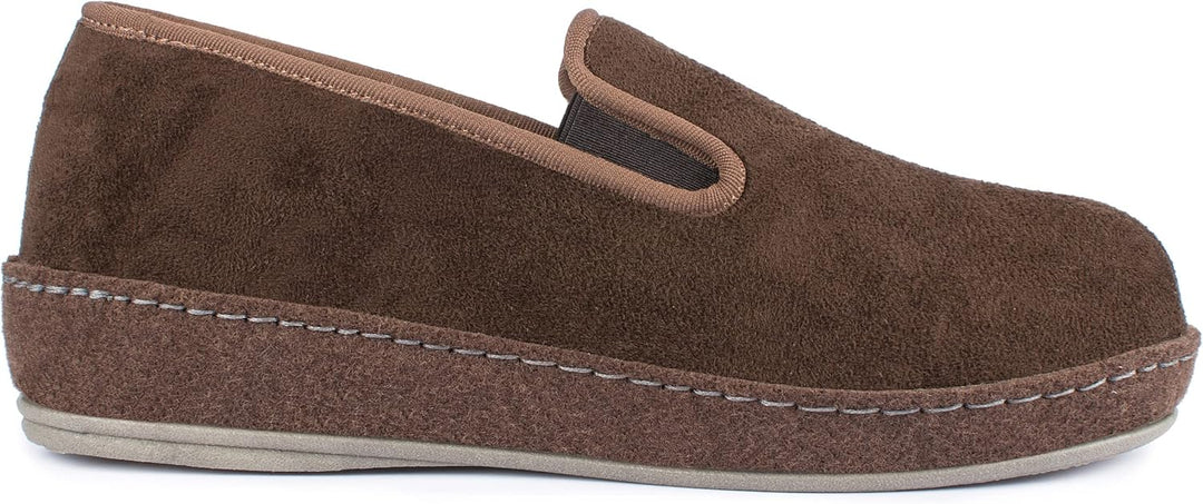 SCHAWOS Herren Filz Hausschuh 6070 warm gefüttert Schurwolle 45 EU Braun, 45 EU Braun