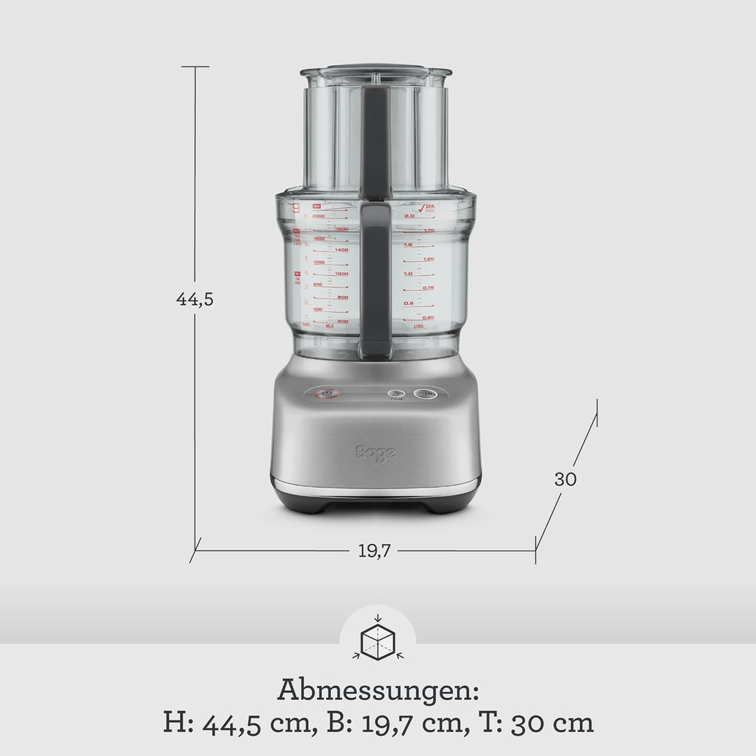 Sage - The Paradice 9 - Küchenmaschine inklusive Zubehörbox - Würfeln, Hobeln, Kneten, Scheiben schn