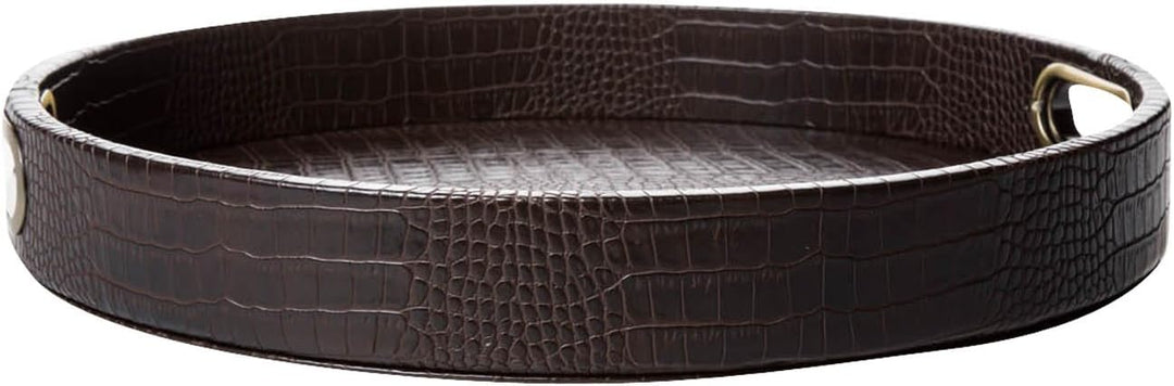 SIGNATURE HOME COLLECTION Tablett, Lederimitat, Braun
