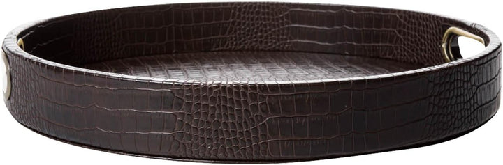 SIGNATURE HOME COLLECTION Tablett, Lederimitat, Braun