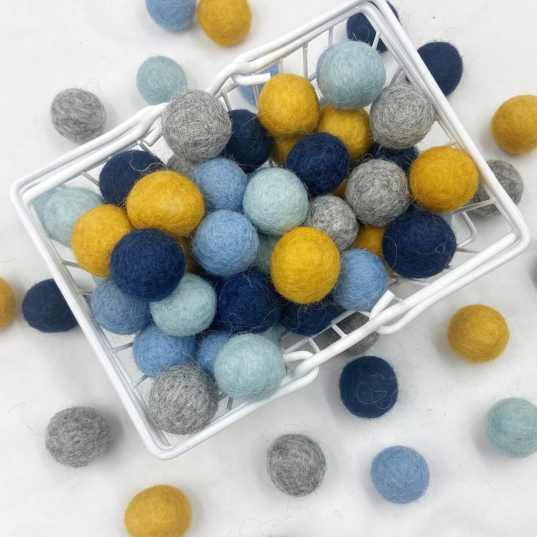 Yulitigy Filz Pom Pom Balls 2cm 80pc Blau Wollball Bunting Home Dekor DIY Custom Filz Ball Party Gir