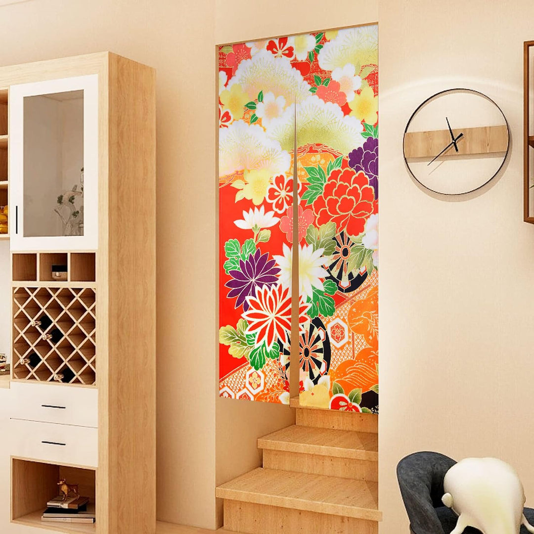 LIGICKY Japanischer Stil dick Leinen Noren Lang Vorhang TürVorhang Raumteiler Tapisserie für die Hei