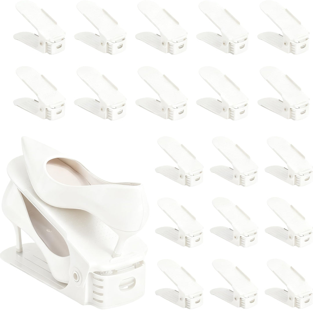Schuhschlitz-Organizer, 20 Stück, verstellbare Schuhstapler, 4 Ebenen, platzsparend, 50 %, doppellag