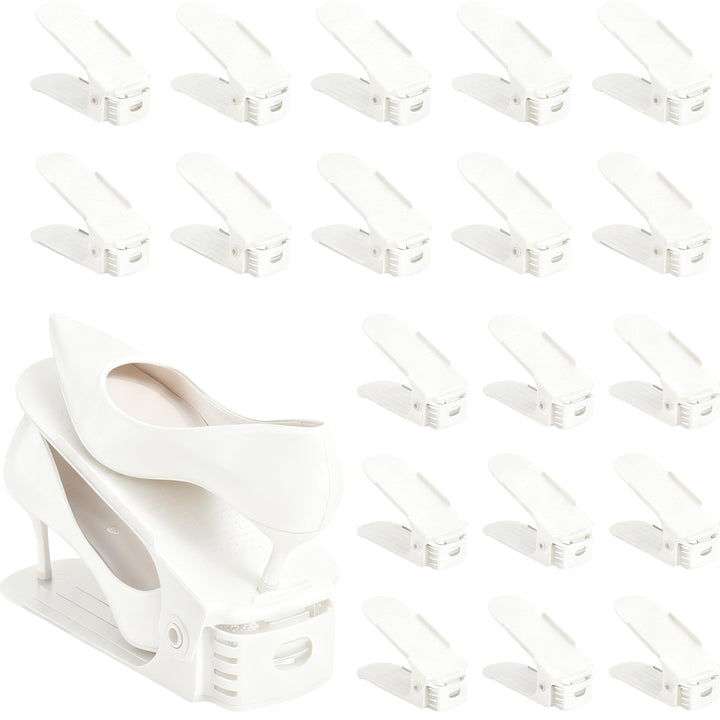 Schuhschlitz-Organizer, 20 Stück, verstellbare Schuhstapler, 4 Ebenen, platzsparend, 50 %, doppellag