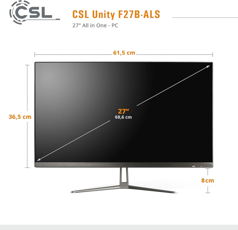 All-in-One-PC CSL Unity F27B-ALS, 68,58 cm (27 Zoll, 1920x1080 Full HD) - Leistungsstarker AIO (Inte