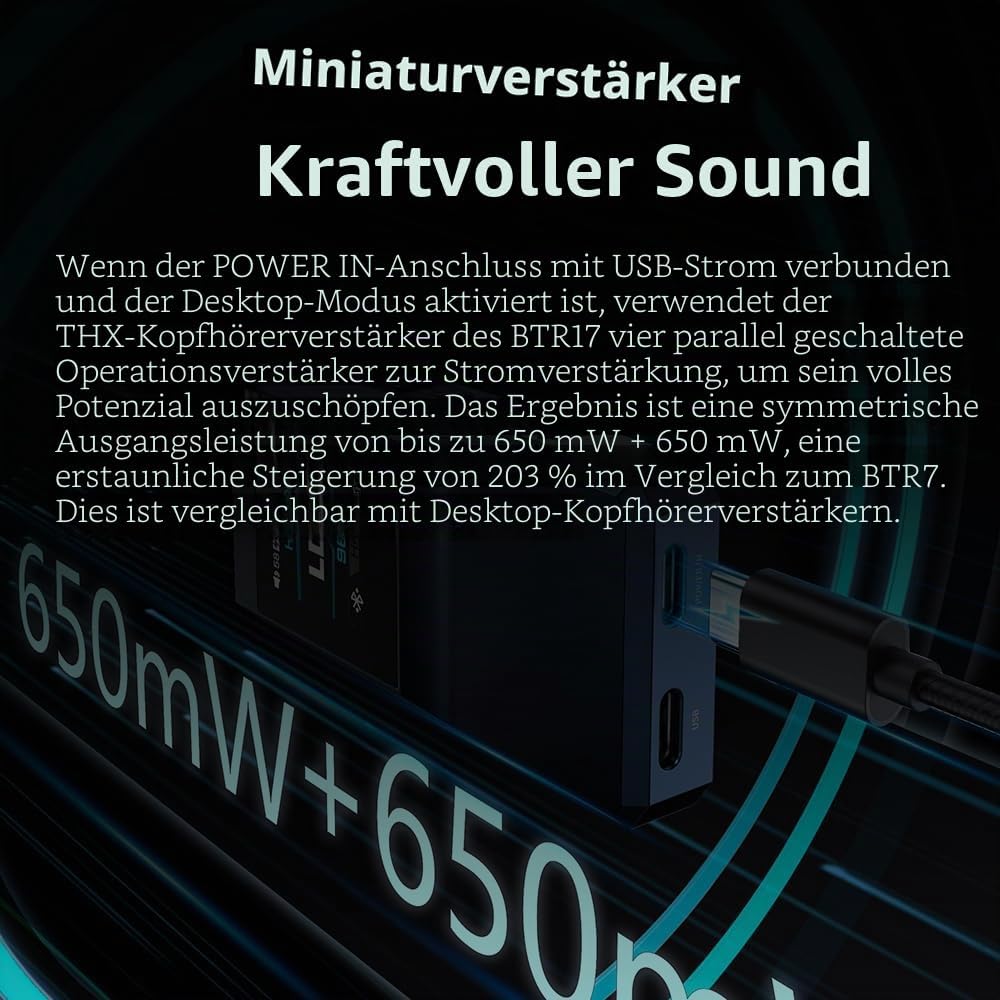 FiiO BTR17 Bluetooth 5.4 USB DAC AMP mit LDAC, aptX Lossless, Dual ES9069Q, 10-Band PEQ, THX AAA 78