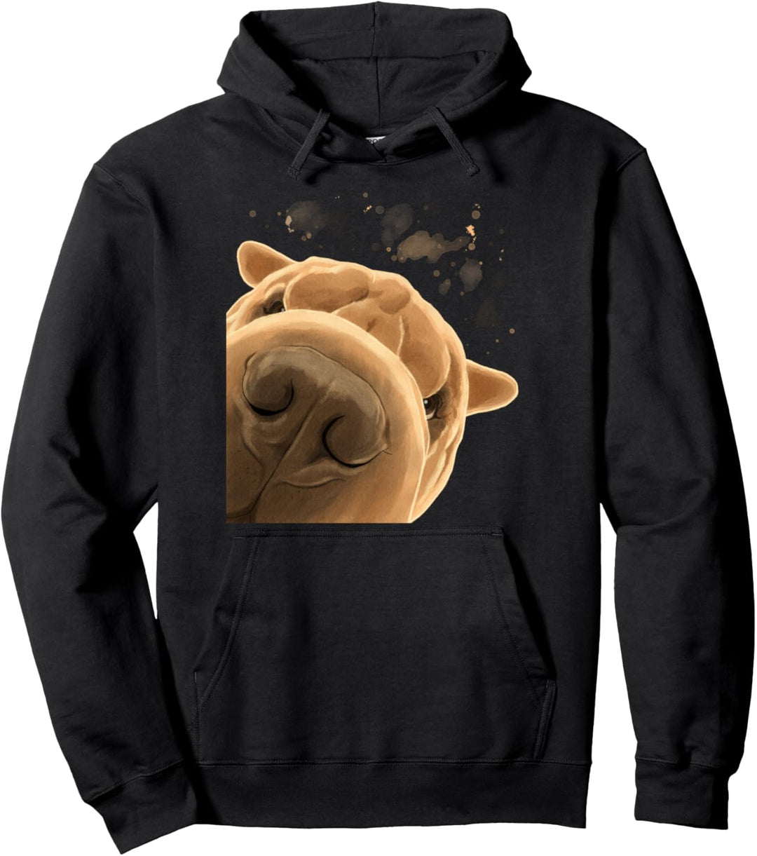 Neugieriger Hund Shar-Pei Pullover Hoodie