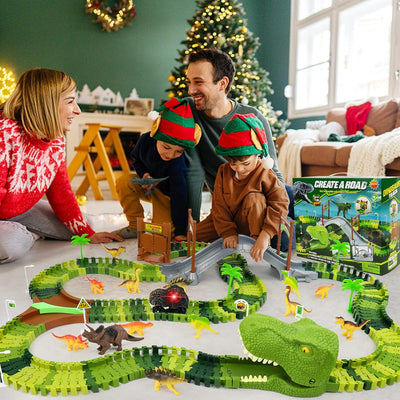 jerryvon Autorennbahn Dinosaurier Spielzeug 2 3 4 5 6 Jahre Junge Kinderspielzeug Mit Dino Cars 14 S