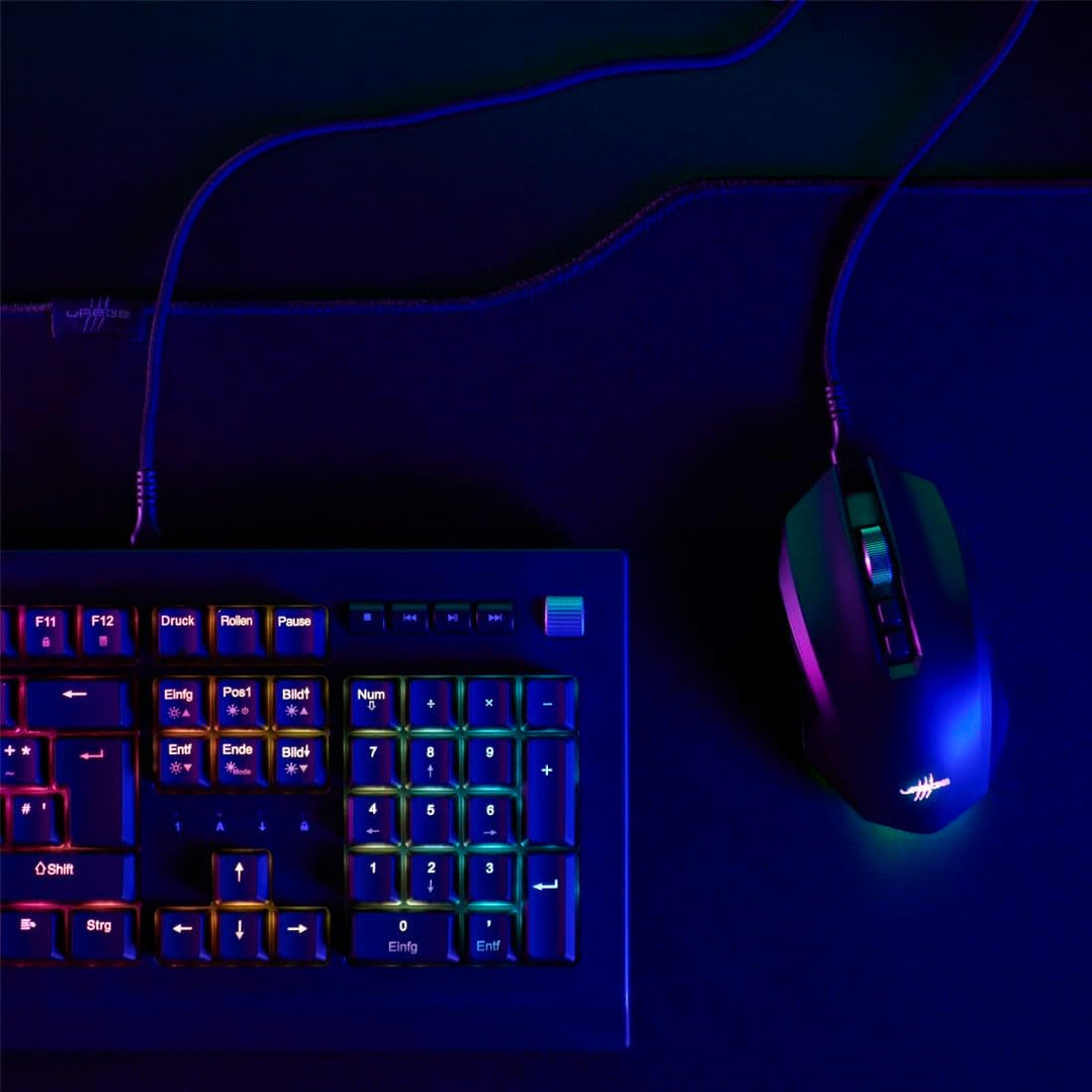 uRage Gaming-Maus „Reaper 800 8K“ kabelgebunden, 26.000 DPI, 8.000 Hz, RGB | Maus schwarz, Pixart-Se