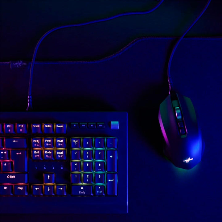 uRage Gaming-Maus „Reaper 800 8K“ kabelgebunden, 26.000 DPI, 8.000 Hz, RGB | Maus schwarz, Pixart-Se