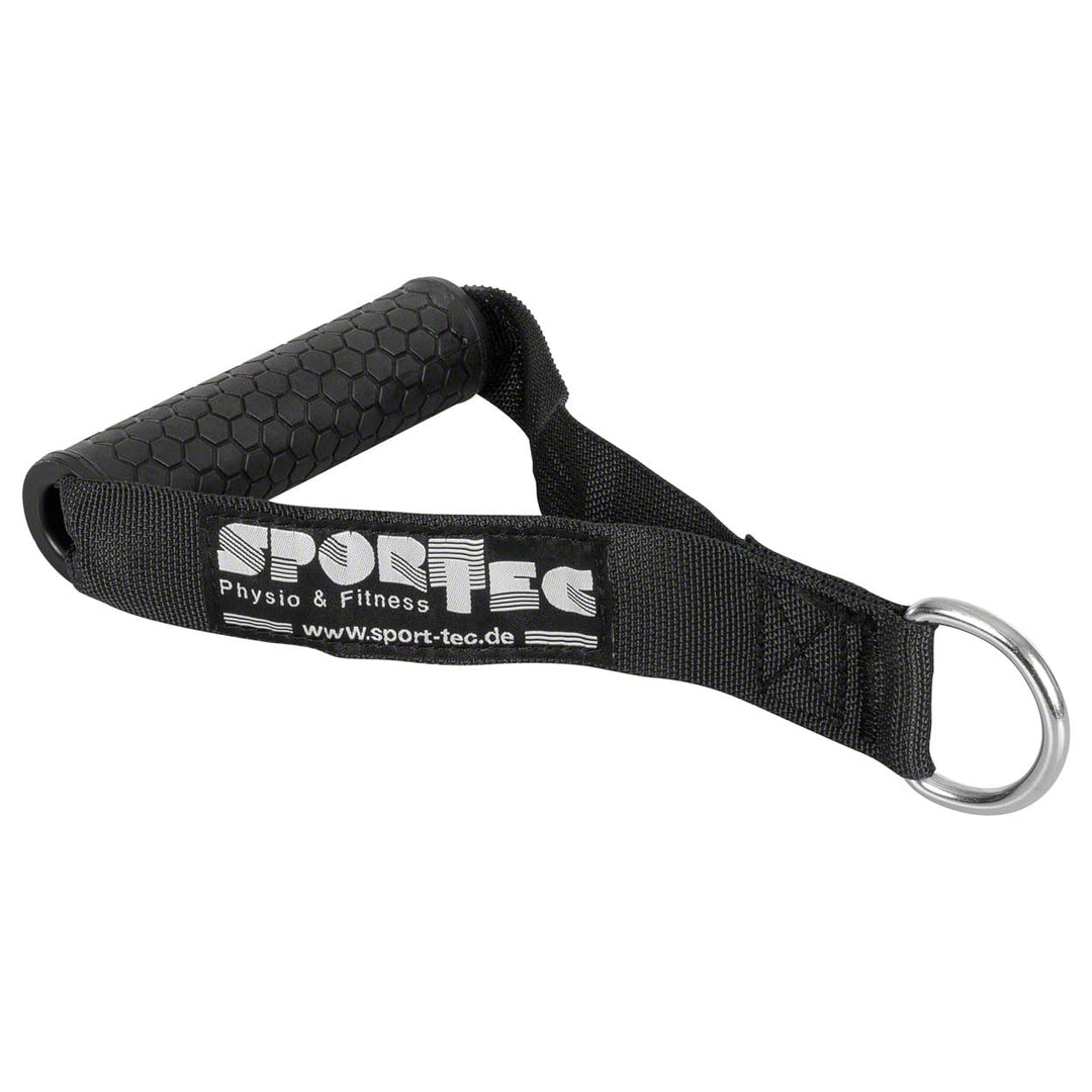 Sport-Tec Kabelzug Griff, Handgriff für Seilzug, Einhandgriff für Widerstandsbänder, gummiert, schwa